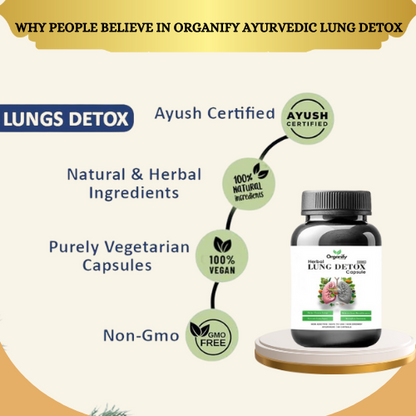 Organify Herbal Tar BreathEase Lung Detoxifier Ayurvedic Formula Capsules